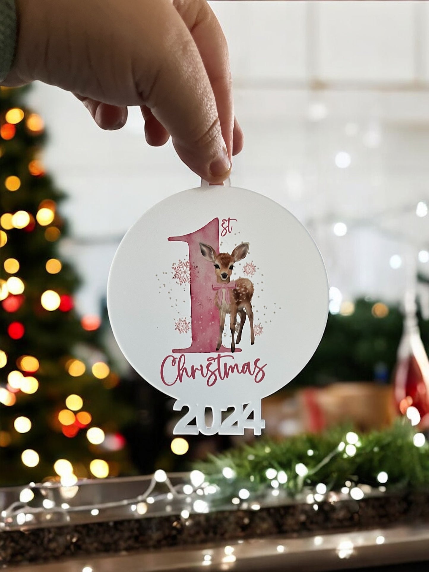 Personalised 1st Christmas 2024 Christmas Tree Decoration