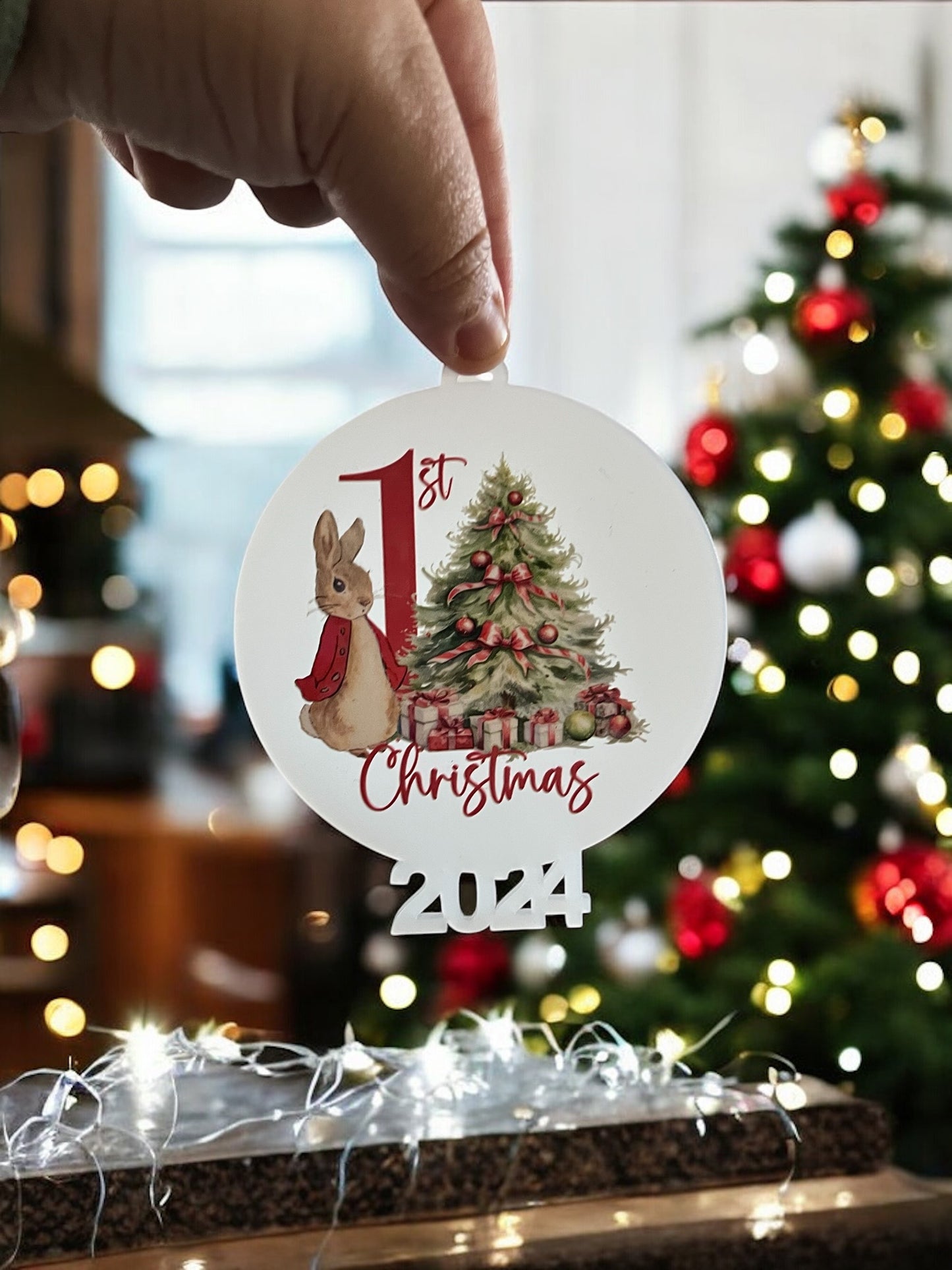 Personalised 1st Christmas 2024 Christmas Tree Decoration