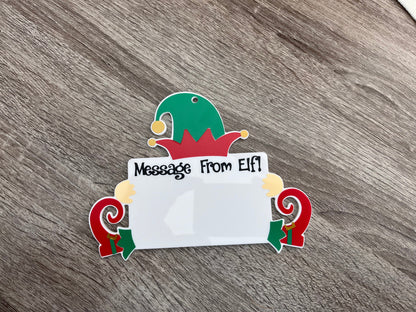 Elf on the Shelf Prop: Message from Elf whiteboard