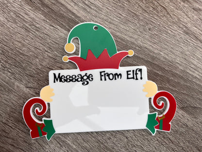 Elf on the Shelf Prop: Message from Elf whiteboard