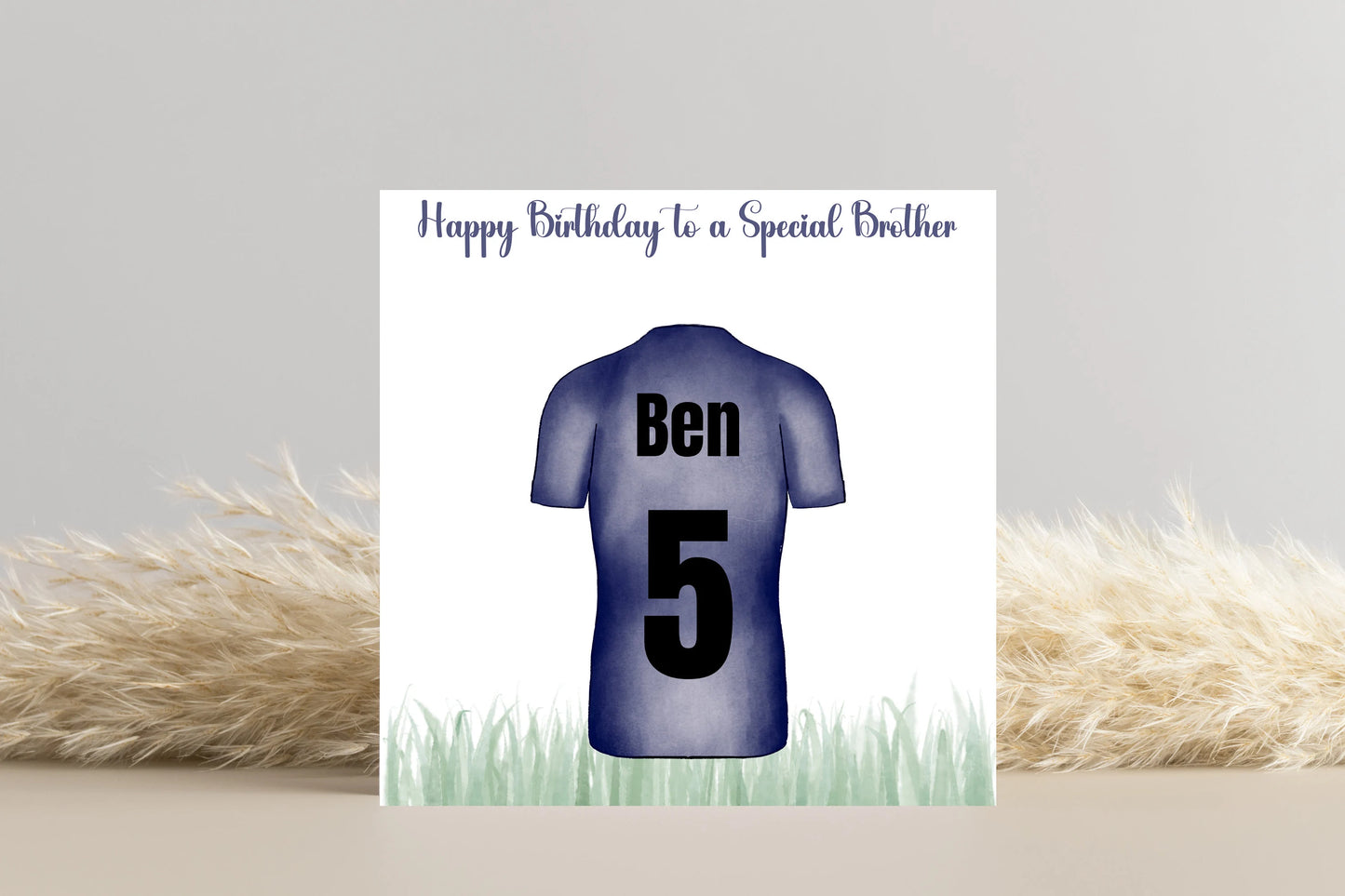 Personalised Football Shirt Name and Number Birthday Card