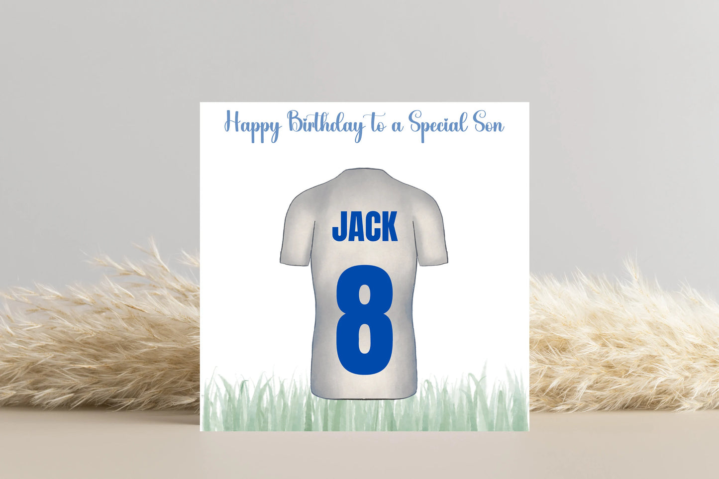 Personalised Football Shirt Name and Number Birthday Card