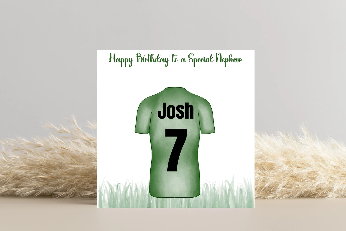 Personalised Football Shirt Name and Number Birthday Card