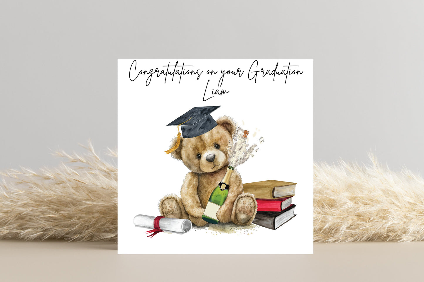 Personalised Congratulations Teddy Bear Graduation Card