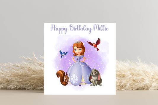 Personalised Princess Sofia Birthday Card