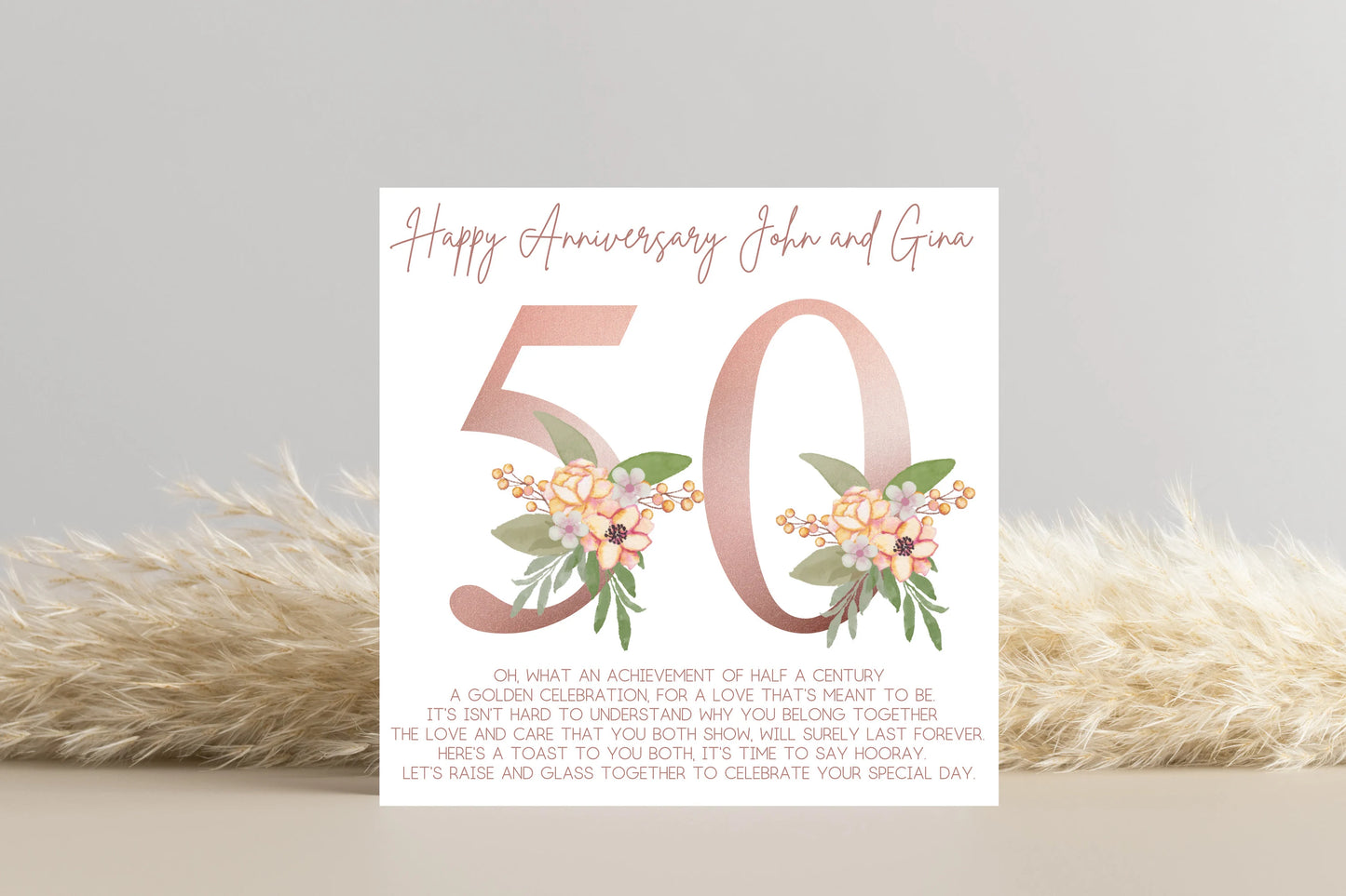 Personalised 50th Golden Wedding Anniversary Card