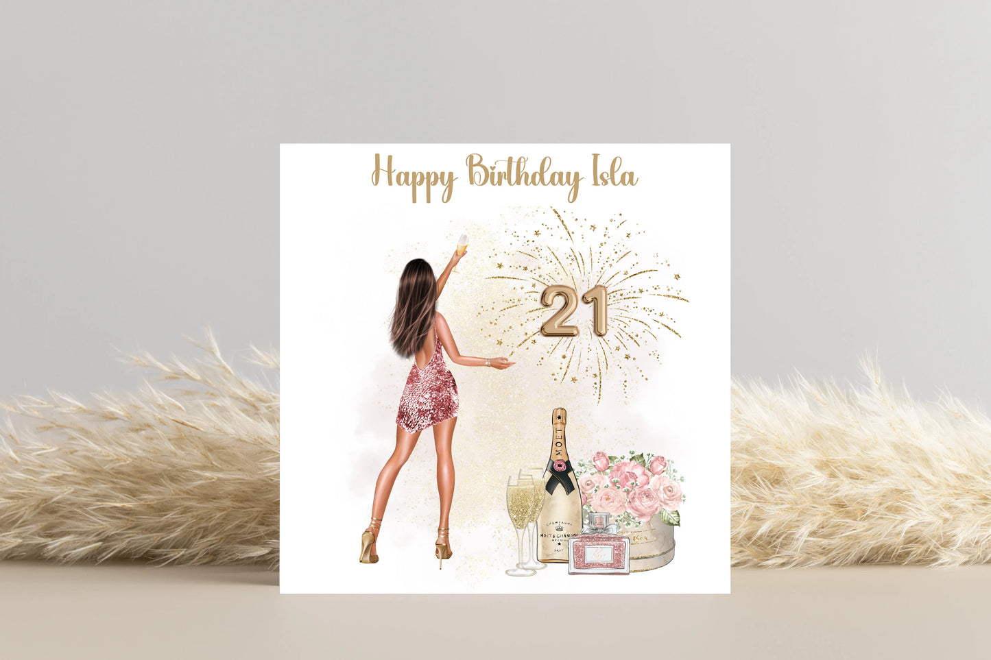 Personalised 21st Birthday card for her