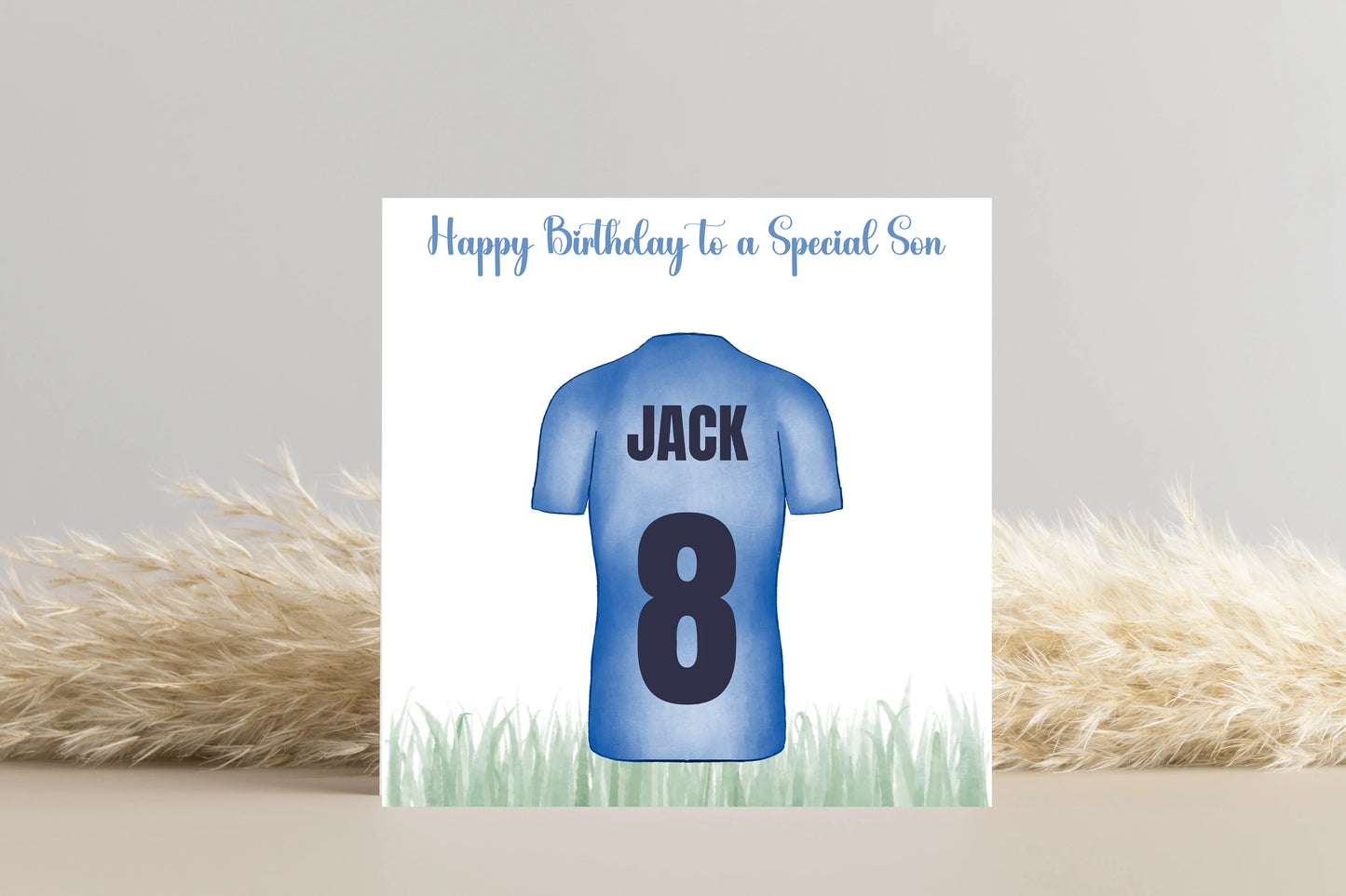 Personalised Football Shirt Name and Number Birthday Card