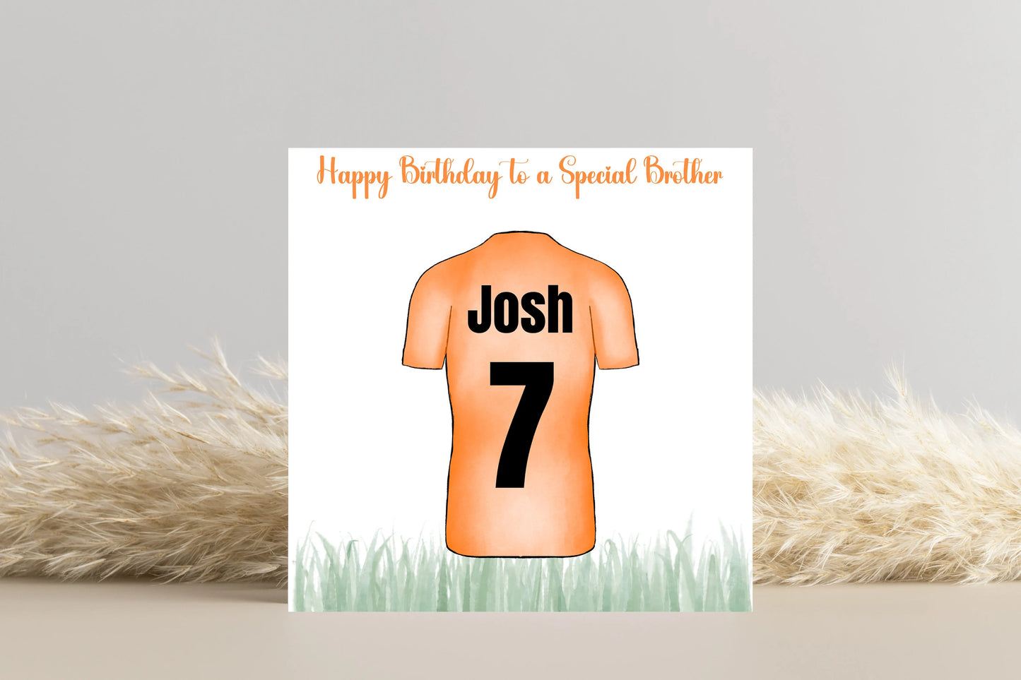 Personalised Football Shirt Name and Number Birthday Card