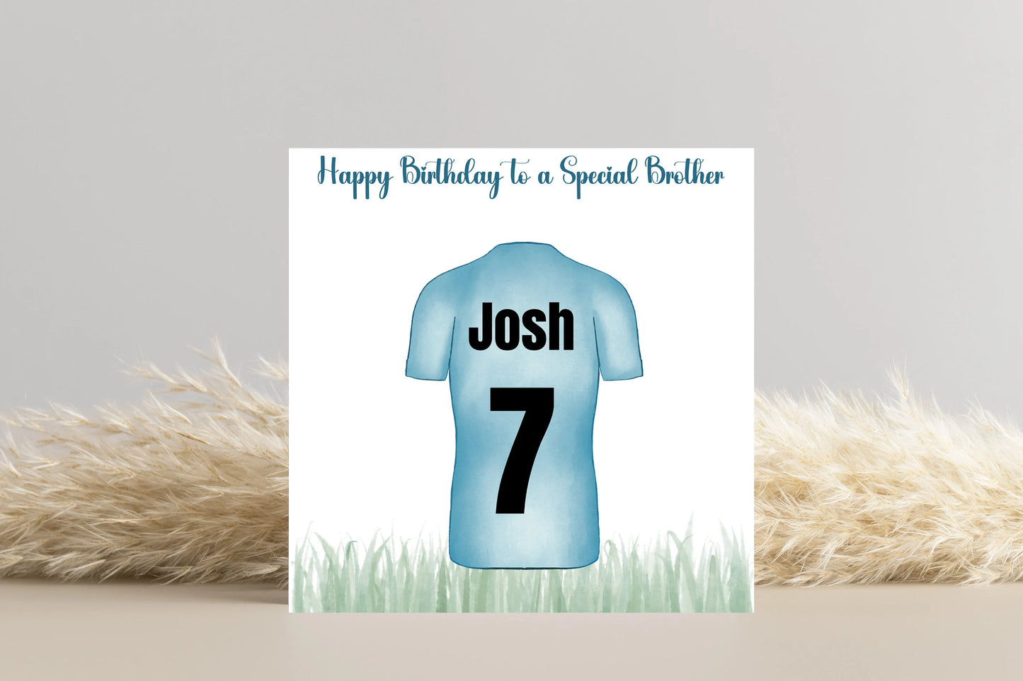 Personalised Football Shirt Name and Number Birthday Card