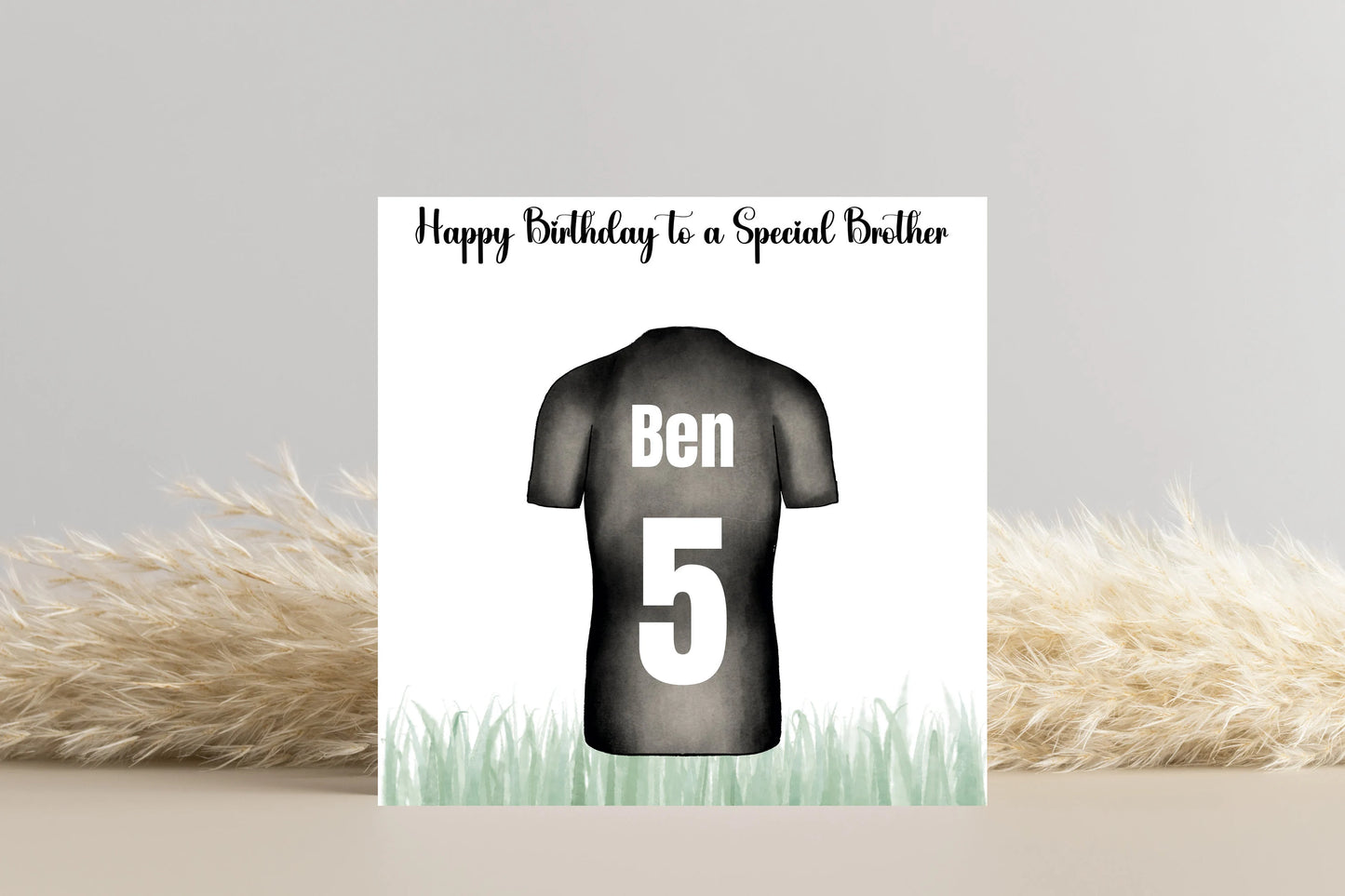 Personalised Football Shirt Name and Number Birthday Card