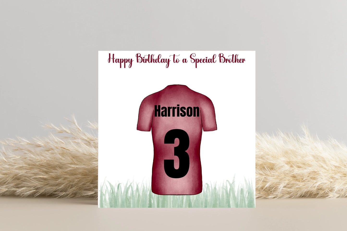 Personalised Football Shirt Name and Number Birthday Card