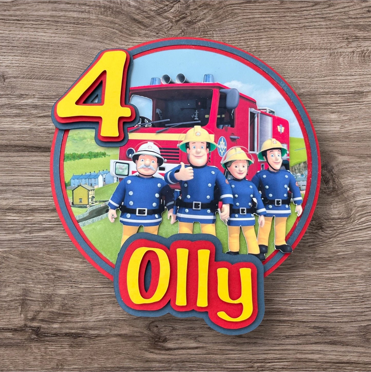 Personalised Fireman Sam Cake topper