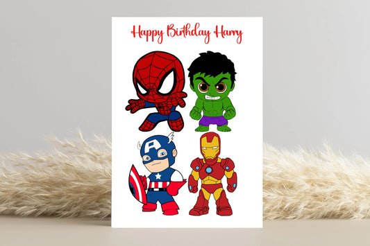 Avengers Personalised Birthday Card