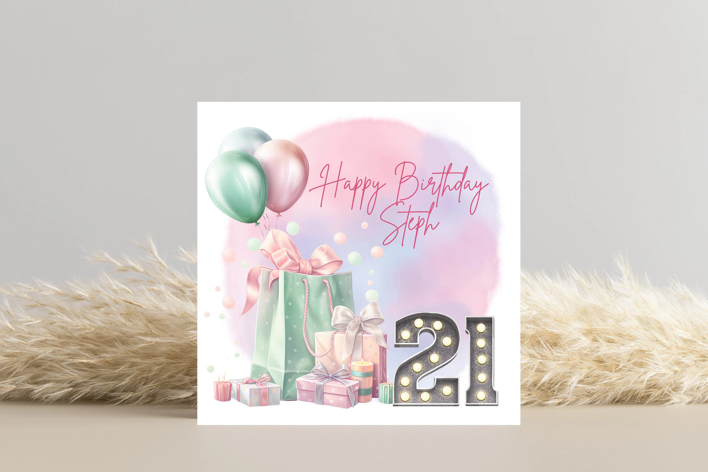 Personalised 21st Birthday Card for Her