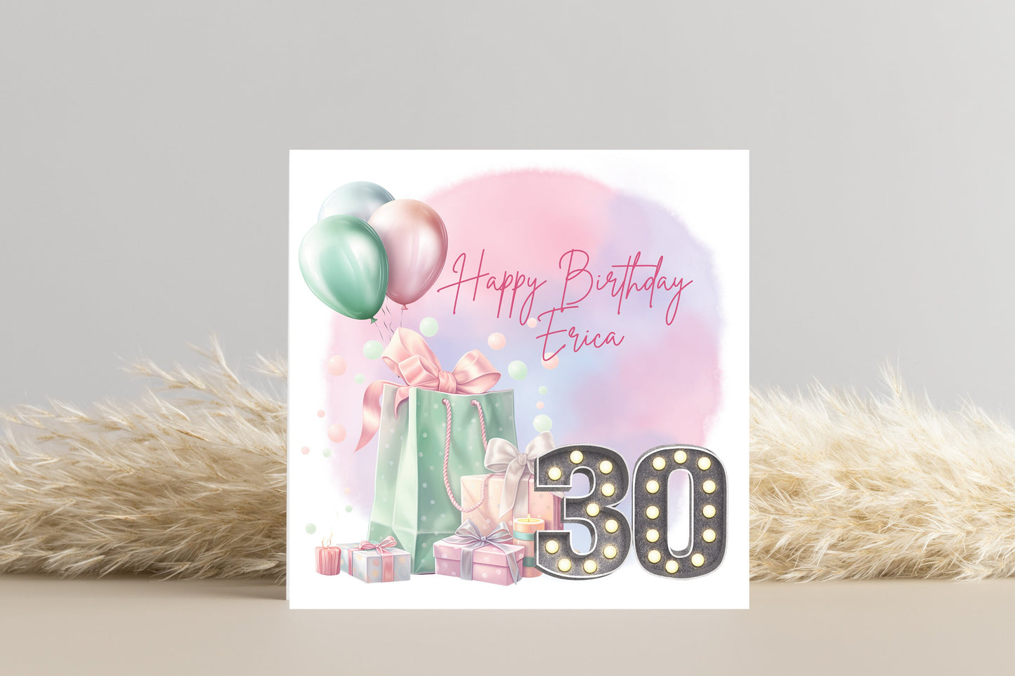 Personalised 30th Birthday Card for Her