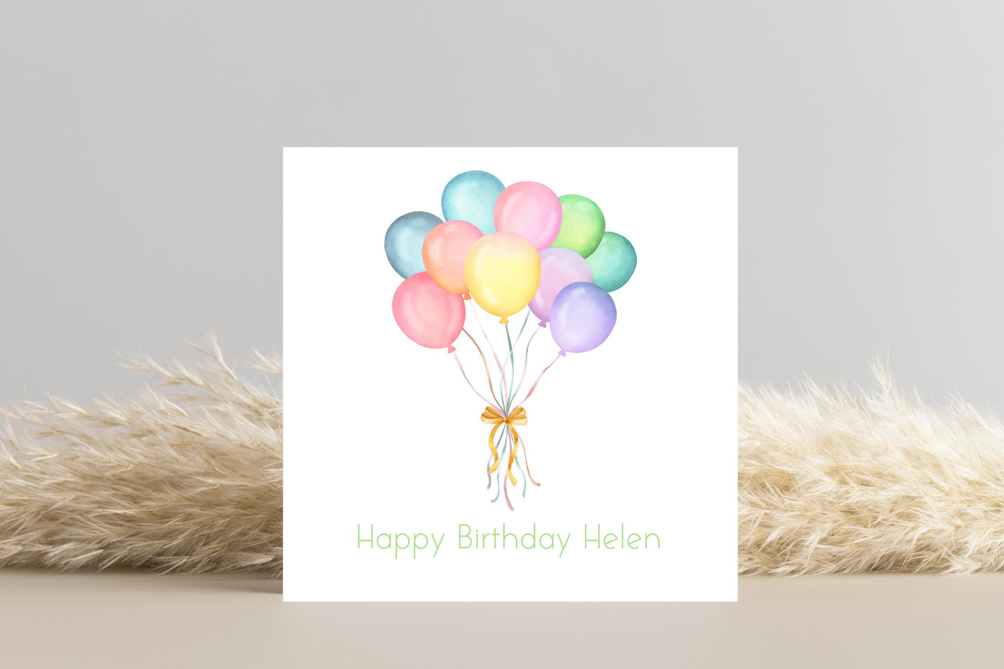 Personalised Colourful Balloons Birthday Card