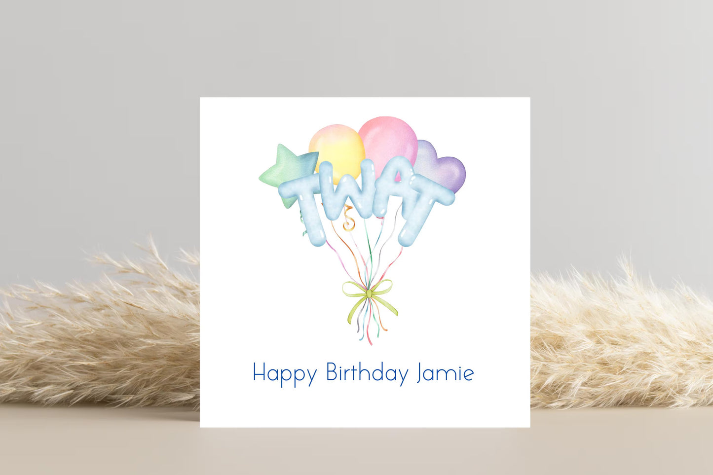 Funny Rude Twat Balloons Birthday Card