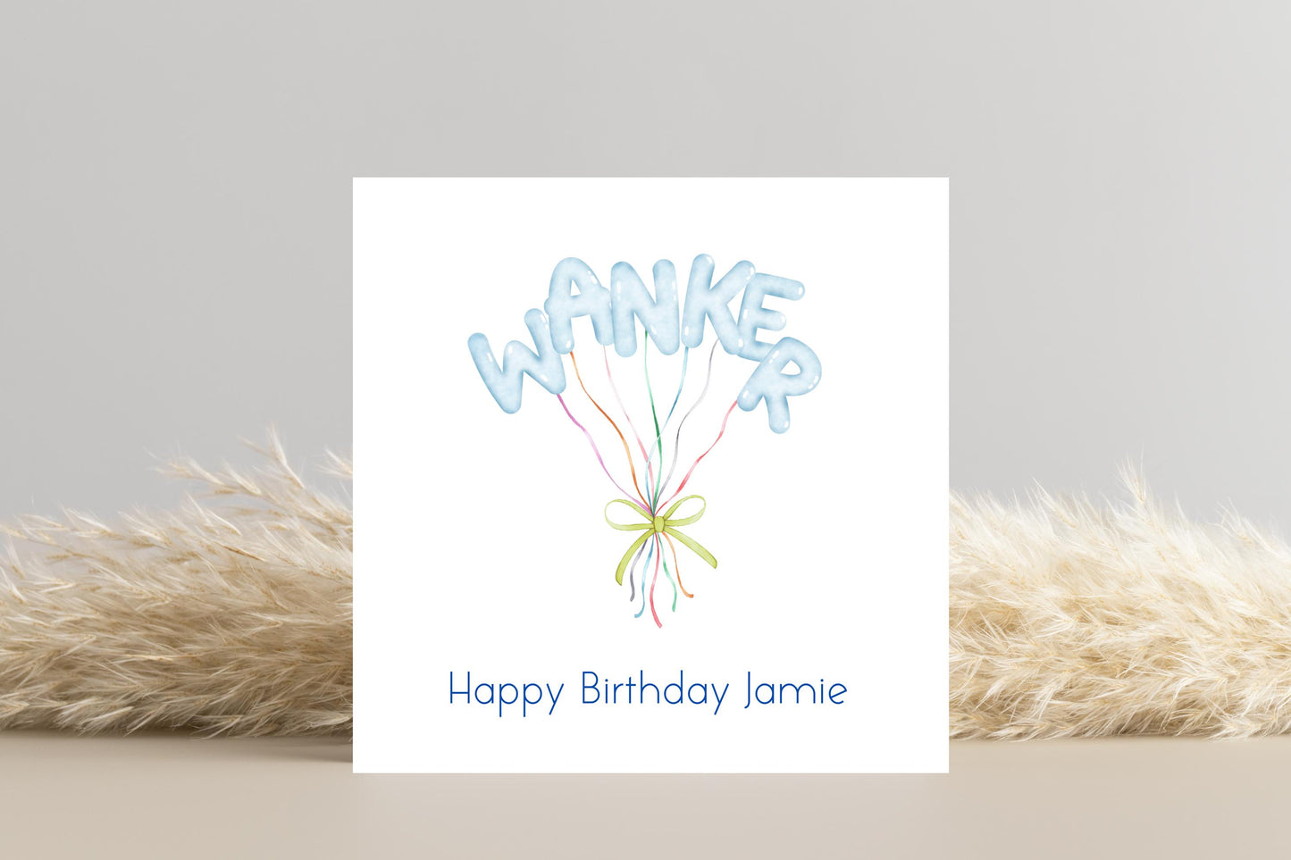 Funny Rude Wanker Balloons Birthday Card