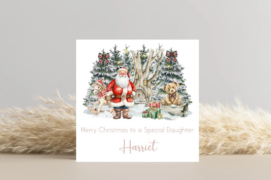 Personalised Father Christmas Christmas Scene Christmas Card