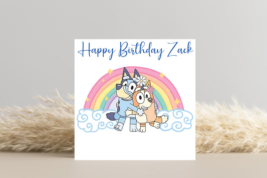 Personalised Bluey Birthday Card