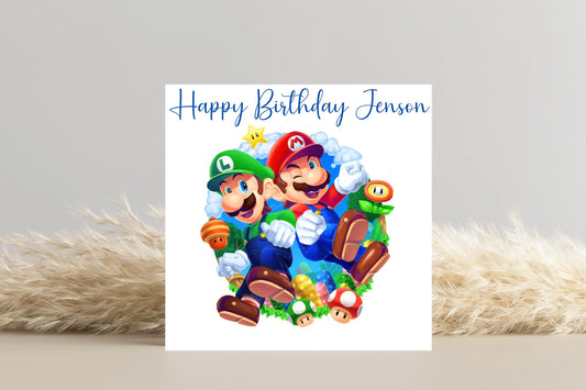 Personalised Super Mario Birthday Card