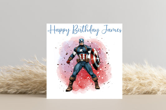 Super hero Avengers Personalised Birthday Card