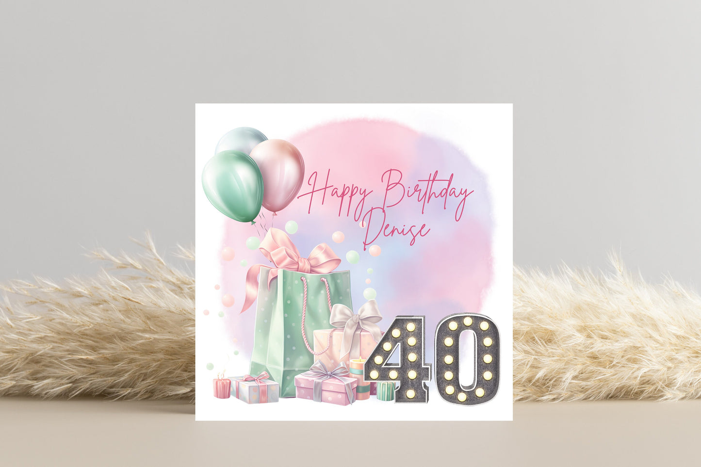 Personalised 40th Birthday Card for Her