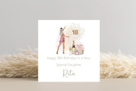 Personalised 18th Birthday card for her