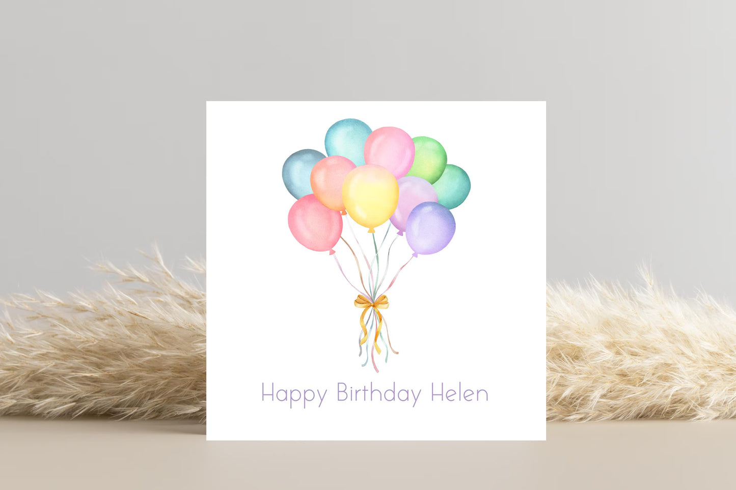 Personalised Colourful Balloons Birthday Card