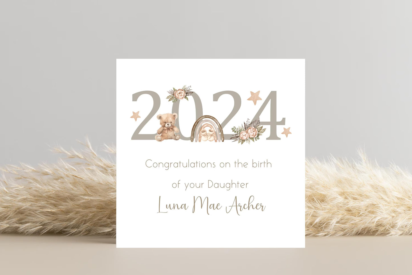 Personalised 2024 Baby Arrival Card