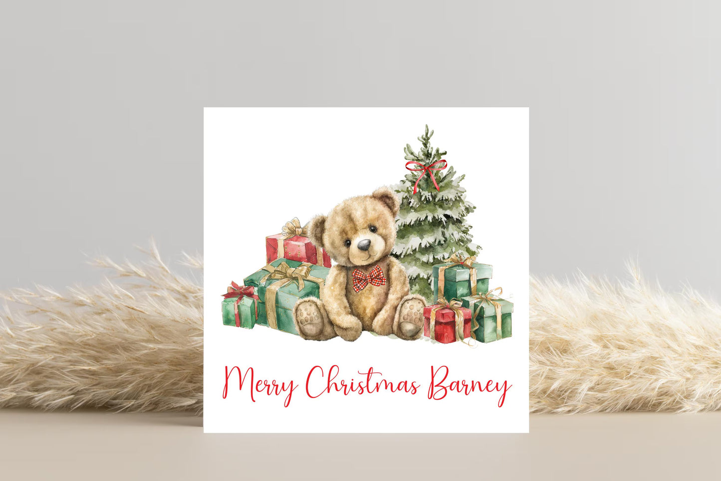 Personalised Teddy Bear Christmas Card