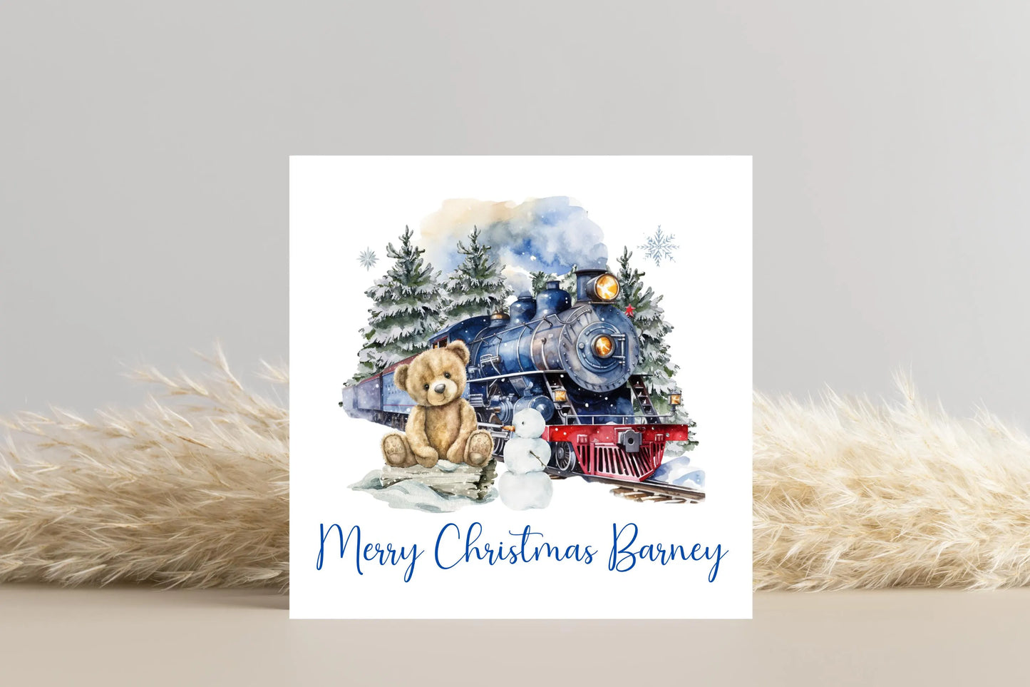 Personalised Teddy Bear Express Christmas Card