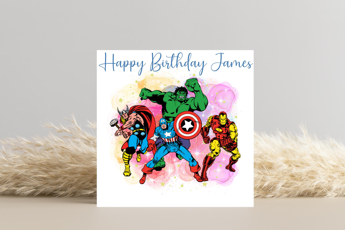 Super hero Avengers Personalised Birthday Card