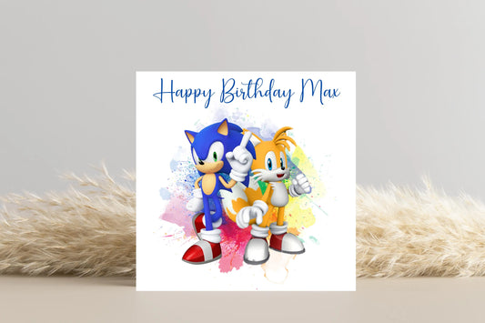 Personalised Sonic the Hedgehog Birthday Card