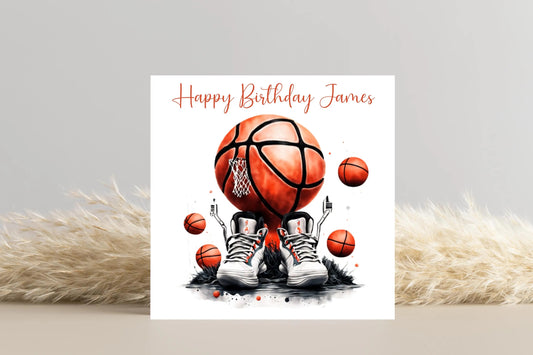 Personalised  Basketball Birthday Card