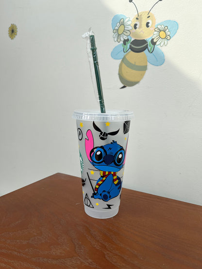 Stitch Wizard Mischief Manager Reusable Cold Cup | 24oz | Vibrant Colours | Perfect for Summer Fun