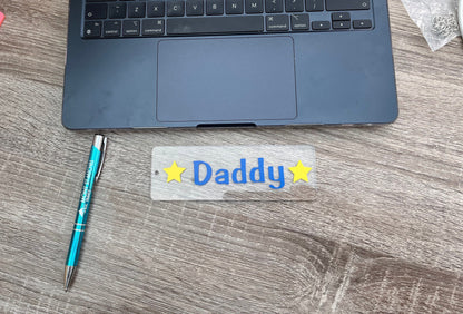 Personalised Clear Acrylic Daddy/Dad Bookmark - Great Father's Day Gift!