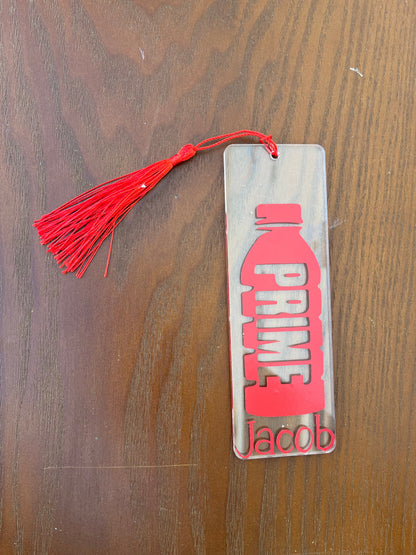 Personalised Prime Bottle Design Acrylic Bookmark