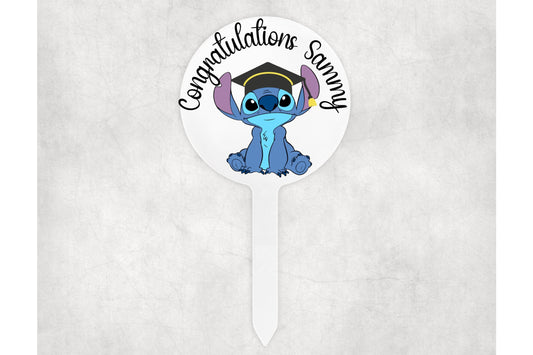 Personalised Stitch Graduation Cake Topper | Customisable Design