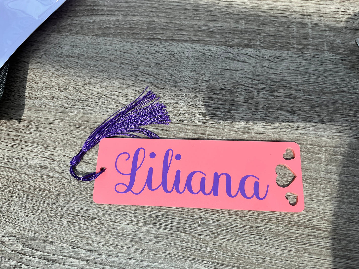 Personalised Stitch Bookmark I Love Stitch Acrylic Bookmark. Raspberry Colour