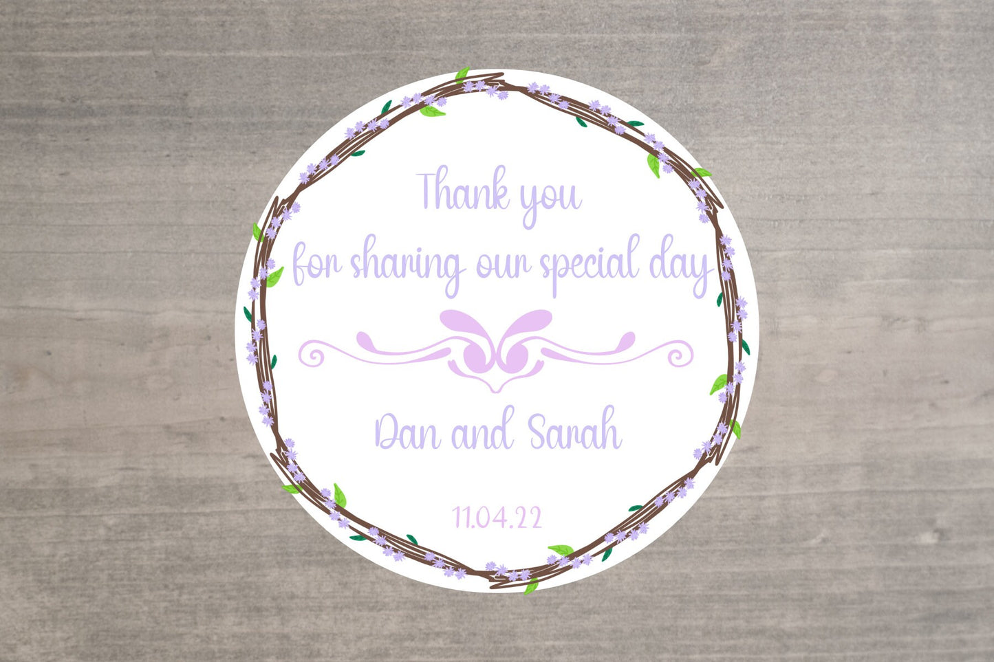 20 X Thank You for coming Personalised Wedding Day Favor Stickers