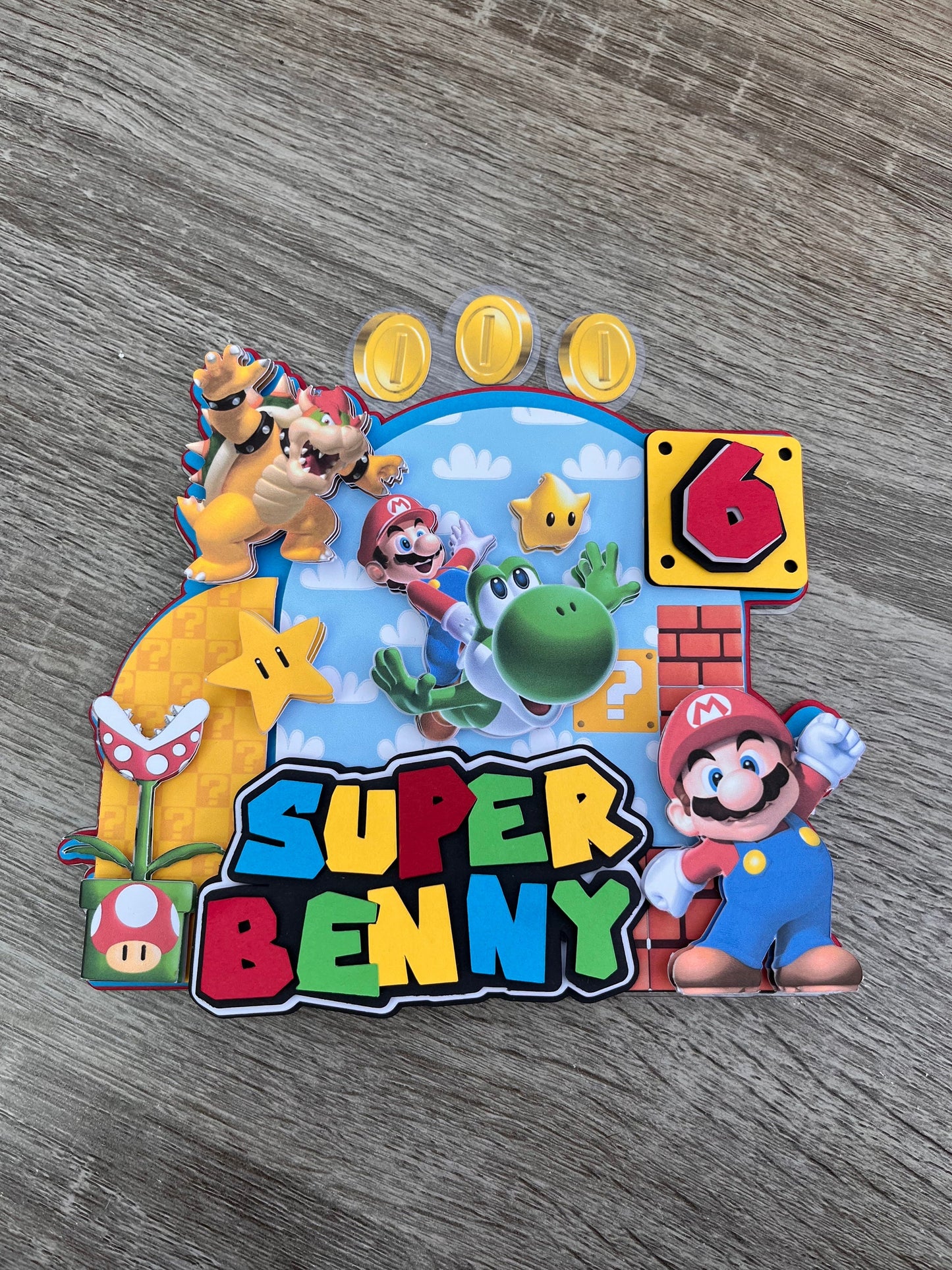 Personalised Super Mario Cake Topper