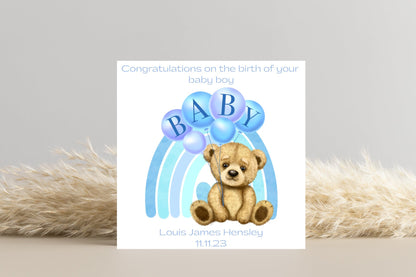 Personalised Congratulations Card for Baby Boy/Girl